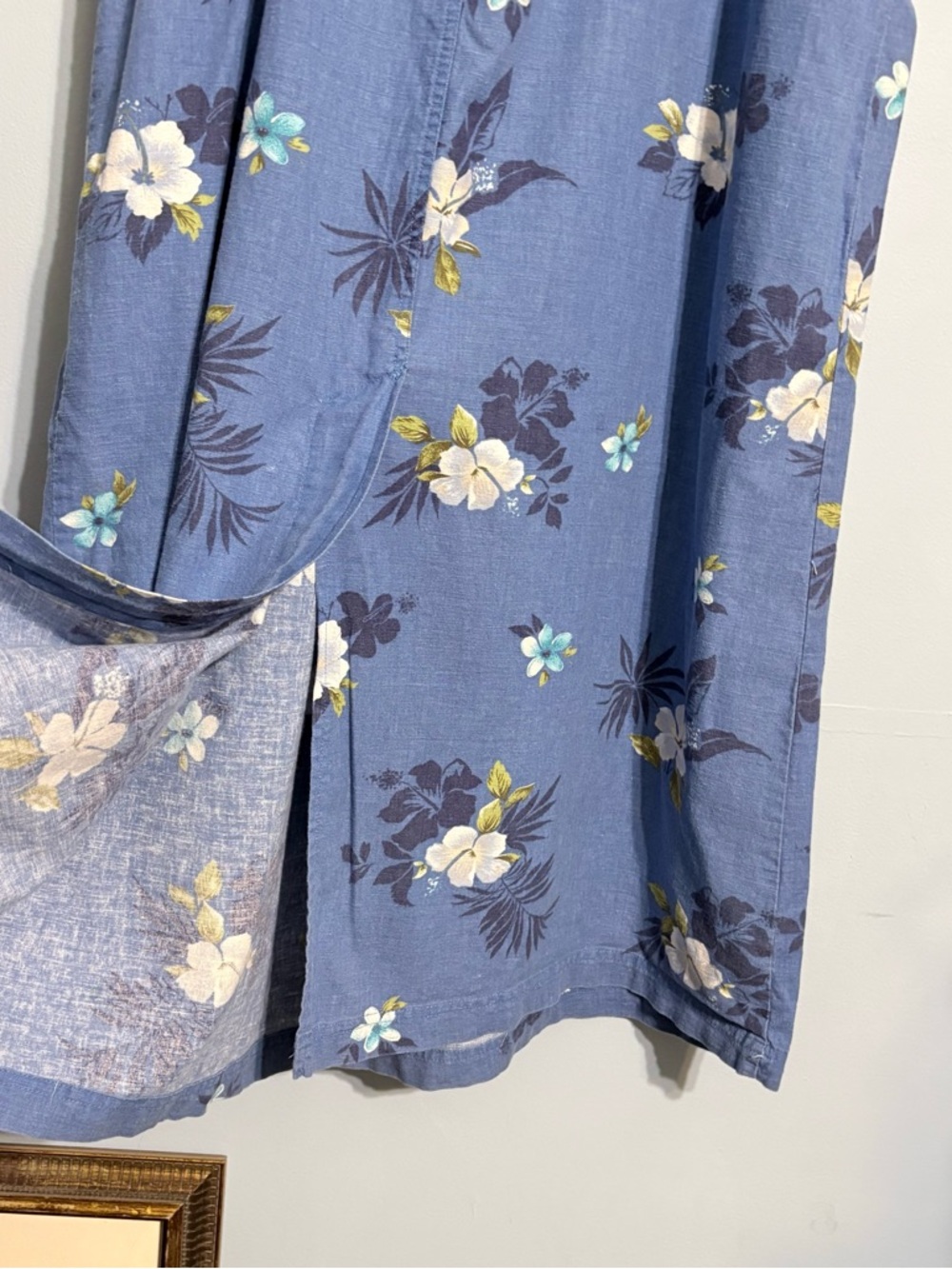 Blue Floral Maxi Dress with Spaghetti Straps - Picture 8 of 8